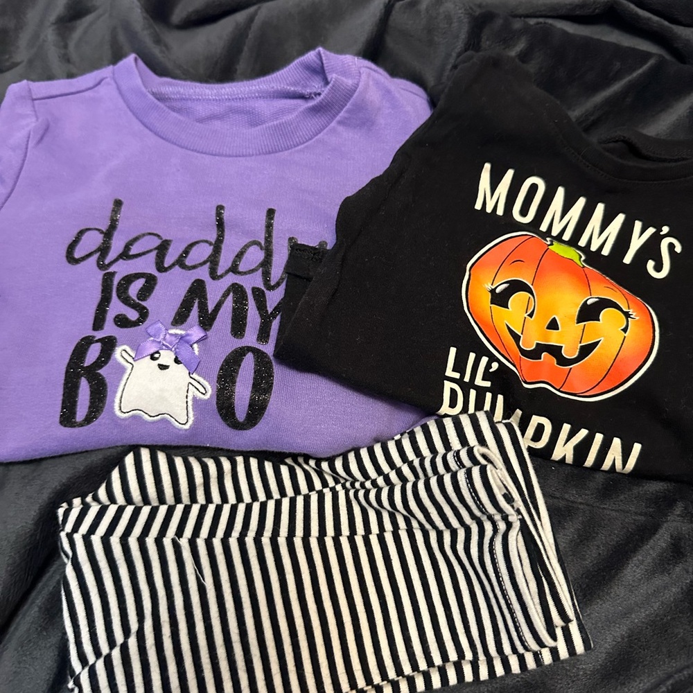 Purple and Black Halloween Baby Outfit Set - Bin 14